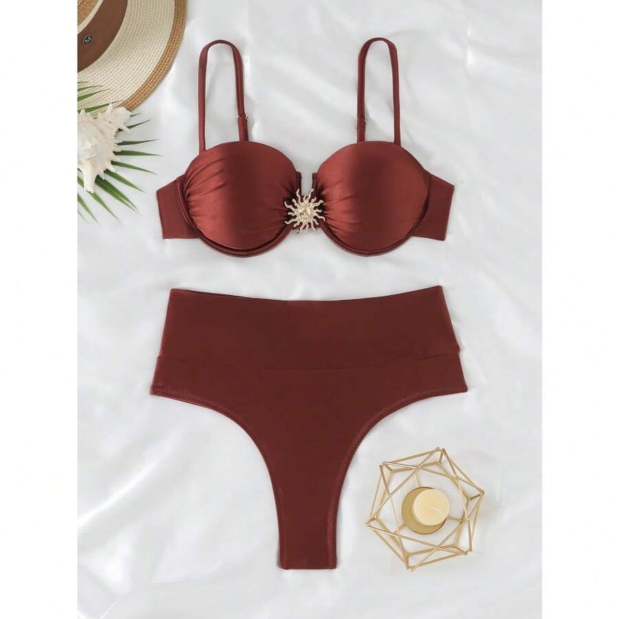RWX VEST Adult Bikini With Structured Top And High-Waisted Bottom 2025 XX538 - Rỉ Nâu - Xem 1