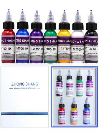 Professional Tattoo Ink Set - High Quality Ink, Plant-Derived Pigments, Sterile For Vibrant & Long-Lasting Tattoos