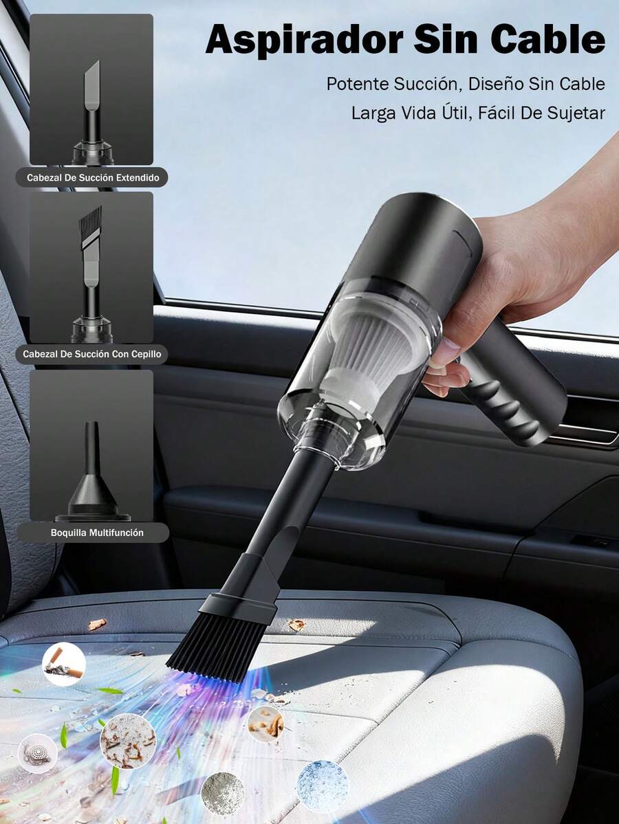 60000pa Aspiradora portátil potente, pequeña, inalámbrica, con fuerte succión para la limpieza del hogar, el coche y el escritorio