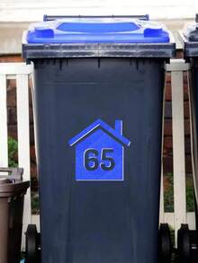 Custom House Number Address Label Stickers, Custom Trash Can Label Stickers - Multicolor - View 4