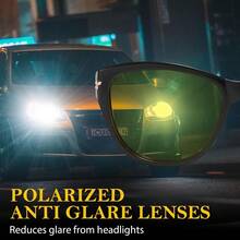 Night Vision Driving Glasses For Women, Polarized Reduce Glare Enhance Visual Ability Yellow Tinted Lens At Nighttime - A02 Black/Yellowlens - View 3