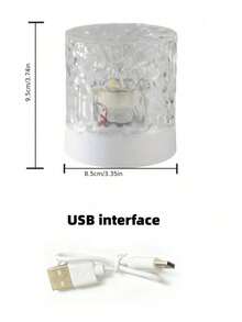1 Packung C-förmige runde Nachtischlampe mit Kristall, kreative Nachttischlampe mit rotierendem Wasserrippeneffekt, Flammen-Atmosphärenleuchte mit 16 Farben und Fernbedienung, Schlafzimmer RGB Fernbedienungs-Nachtlicht mit rotierendem Wasserrippendesign, geeignet für Kinderzimmer, Schlafzimmer, Flur