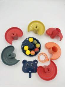 5-Layer Colorful Spiral Ball Tower - Early Education Fun Slide Track Building Blocks Toy Set, Slide Track Ball Tower, Color Recognition Educational Toy, Made Of ABS Material, Perfect Gift For 6-Year-Olds, Suitable For Birthday, Christmas, And Holiday Gifts (Random Color) - Multicolor - View 5