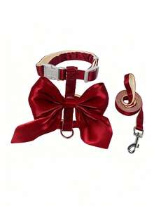 1 Set LANGXINGCS Cute Cat Harness And Leash, High-End Fashion Escape-Proof Cat Leash, Bow-Knot Design Cat Chest Strap, Soft & Comfortable Fitting Pet Harness, Suitable For Outdoor Use Of Medium And Small Cats - Multicolor - View 12