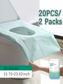 1/10/20pcs Disposable Toilet Seat Cover Pad, 10pcs/Pack, Individually Packaged Paper Material Portable Sanitary & Waterproof Toilet Mat With Extended Coverage, Suitable For Hotels, Public Places, Travel, Leisure Clubs, And Home Use Bathroom Decoration Fall Decoration