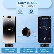 HITOZON Professional Wireless Lavalier Microphone: Plug & Play, LED Display, Portable Charging Case - For Smartphones, Computers, Cameras - Ideal For Content Creation, Live Streaming, Podcasting - One Size - View 3