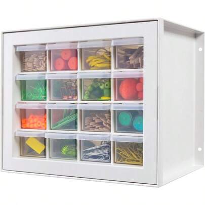 IRIS USA Plastic Drawer Storage Organizer 24-Drawer Teacher Toolbox Bead Small Parts Organizer Cabinet For Hardware Crafts Nuts Bolts Tools Sticker Home Business Scrapbook Art Hobby Garage - White