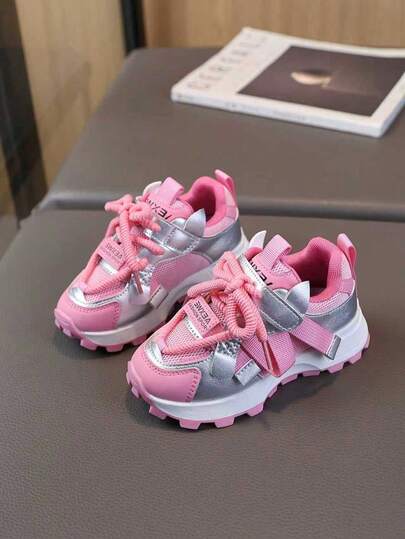 1 Pair Girls' Fashion Sports Casual Shoes, Breathable & Versatile