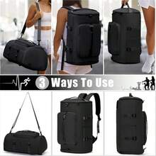 Men's Waterproof Travel Backpack 42L Large Capacity Laptop Bag Multifunctional Gym Duffel Backpack For Outdoor, School, And Business(Black) - Black - View 3