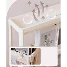 Estante de almacenamiento de tres niveles, largo, para cocina, móvil, ahorra espacio, construcción estable, fácil de montar, apto para baño, inodoro, cocina, habitación, balcón, etc. (Blanco, 53 x 17,5 x 73,3 cm) - Colores mixtos - Ver 2