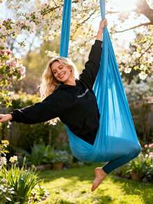 5,5 x 3 mètres Hamac de Yoga Aérien, Balançoire de Yoga Aérien Premium pour le Yoga Anti-Gravité, la Pratique d'Inversion, Améliorer la Flexibilité et la Force du Centre - Multicolore - Voir 11