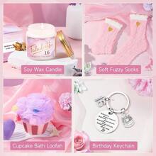 DSweet 16 Gifts For Girls 16th Birthday Gifts For Girls Sweet 16 Year Old Gift For Girl Pink 14 PCS Fabulous 16th Birthday Party Decorations For Sister Daughter Niece Granddaughter - 粉色 - 查看 6