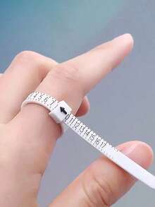 1pc White Soft Ring Sizer, Measuring Tool For Ring Size, Jewelry Measuring Tape - 白色 - 查看 1