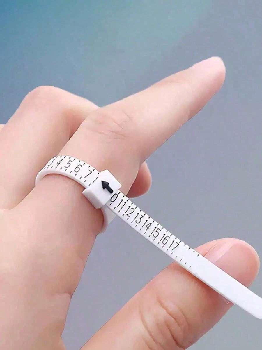 1pc White Soft Ring Sizer, Measuring Tool For Ring Size, Jewelry Measuring Tape - 白色 - 查看 1