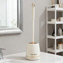 Toilet Brush, Long-Handle Toilet Brush, 1 Piece Set, Easy To Hide, Drip-Proof, Deep Cleaning - 杏色 - 查看 3