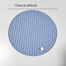 6pcs High Temperature Resistant Silicone Placemats, Good Insulation, Anti-Scald Coasters, Unique Honeycomb Design With Excellent Heat Dissipation, Prevent Damage To Tabletop, Fashionable And Elegant Appearance - Mixing Colors - View 2