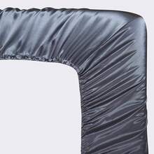 Satin Fitted Sheet 140 X 200 Cm Black Plain Silk Fitted Sheet Microfibre Bed Sheet For Up To 30 Cm Mattress - Satin Dark Grey - View 5