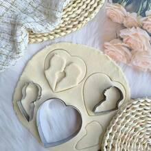 Stainless Steel Cookie Cutter Set, Heart Shaped Baking Tools For Valentine's Day, Wedding, Birthday Surprise Party, Fruit Cutting Mold - Silver - View 8