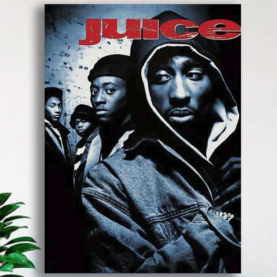 Framed   Juice Movie Poster Movie Print, Hip Hop Movie Posters, Canvas Wall Art, Room Decor, Home Decor, Art Poster For Gift, Office Decor - 框架 - 查看 1