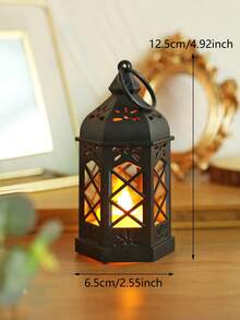 1 szt. Retro Mini ręczna dekoracyjna lampka w kształcie latarenki z baterią, dekoracja do wnętrz, dekoracja stołu, dekoracja sypialni, wisząca lampka nocna, odpowiednia na wesela, dekoracje świąteczne, lampka nocna do szafy na święta Bożego Narodzenia