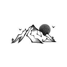 1pc Mountain Moon Hidden Feelings Herbal Tattoo Stickers, Korean Style, Y2K, Kpop, Waterproof & Sweat-Proof, Long-Lasting