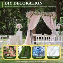 SanBouSi Backdrop Stand Pipe Kit, Heavy Duty Pipe And Drape Kit Backdrop Support Telescopic Wedding Backdrop Stand Pipe Drape System, Wedding Curtain Frame Telescopic Pole With Heavy Duty Base - 銀色 - 查看 11