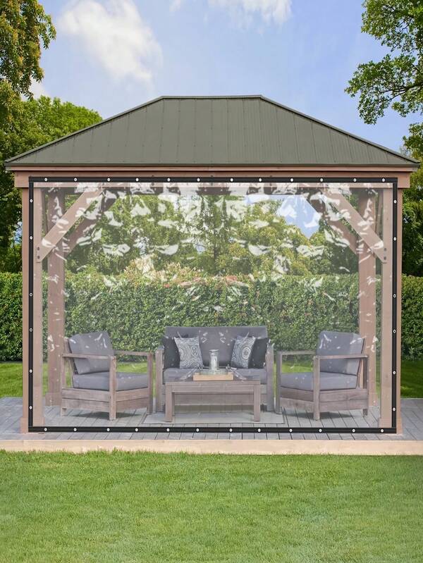 1 pieza Cubierta transparente a prueba de lluvia para jardín exterior con lona a prueba de viento y anillo de sellado, adecuada para jardines, gallineros, toldos, plantas de camping, equipos de camping, porches exteriores, diseño transparente a prueba de viento y lluvia, bordes sellados, resistente al desgarro, tela impermeable, cercas de patio, invernaderos de techo, plantas, entusiastas del aire libre