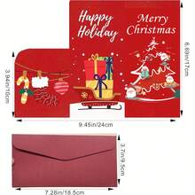 Portador de dinero de Navidad, paquete de 12 tarjetas de felicitación de Navidad y Año Nuevo, tarjetas de regalo, sobres para dinero, decoración navideña