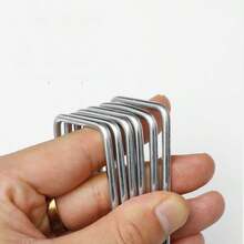 40个简易U型花园地钉，适用于温室、草坪、遮阳网、防虫网等固定。 - 鋼色 - 查看 5