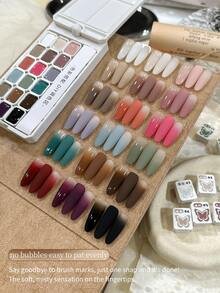 MORDDA 18色涂抹胶水，罐装高饱和度流行半固态指甲油胶水，女士沙龙美甲DIY美甲 - 彩色 - 查看 2