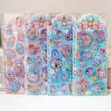 1张超可爱泡泡贴纸，3D闪光可爱少女贴纸，可爱卡通美人鱼摇摇贴纸，剪贴簿DIY装饰材料【部分图案随机，颜色可能存在差异，款式随机】 - 彩色 - 查看 2