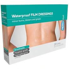 AEROFILM Waterproof Film Dressing Transparent Breathable Barrier For I.V. Sites And Minor Wounds Hypoallergenic Adhesive Clear Film For Easy Site Checks 10 Cm X 12 Cm Box Of 20
