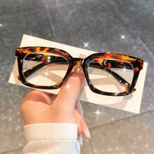 1 件装老花镜防蓝光老花镜弹簧铰链舒适时尚优质老花镜男女通用方形镜框眼镜