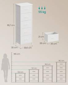SONGMICS Dressers & Chests Of Drawers - 白色 - 查看 8