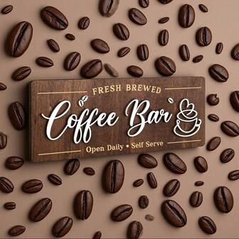 Vintage Coffee Bar Signs For Wall Decor - Farmhouse Cafe Sign For Kitchen, Cafe Station Accessories, Home Decoration. Suitable For Coffee Corner, Coffee Bar, Restaurant, Room, Living Room, Kitchen, Garden. Great For Christmas Gift And Christmas Decoration
