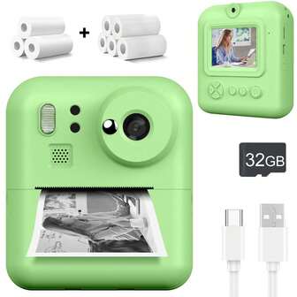 New 1080P HD Instant Print Digital Camera With Printer Paper And 32G TF Card, HD Dual Camera And Perfect For Video Recording, Selfie Digital Camera With 1080P Videos,Instant Camera For Children, Toddler Portable Travel Camera Toy For 3-9 Year Old Boys Girls, Ideal Travel Photo Toy For Creativity And Fun(Two Options To Choose From:Single Machines Or 32GB Card Sets)-New Year, Halloween,Perfect Christmas & Birthday Gifts,