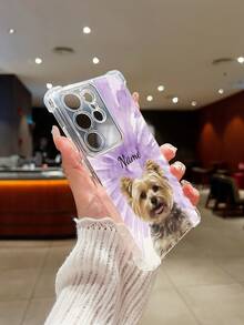 1 pezzo Custodia personalizzata per telefono con foto del tuo animale domestico, nome personalizzato dell'animale, stampa UV ad alta definizione, personalizzazione esclusiva, custodia protettiva in silicone TPU antiurto con protezione per l'obiettivo, compatibile con 17 Air/17/16 Pro Max/16 Pro/15 Pro Max/14 Pro Max/13 Pro Max/Infinix/Smart 5/Smart 8/OPPO A95/A18/A58/A74/A76/A95/F19, Moto G84/G54/G52, Galaxy A24/S24U/S23U/S22U/A14/A15/A17/A55, OPPO, Vivo Y17s/Y20/Y27/Y35, personalizzazione divertente, uso quotidiano o regalo - Trasparente - Visualizzare 5