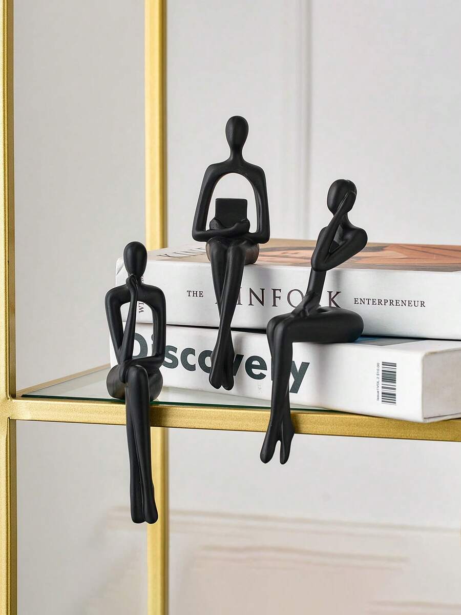 Tượng điêu khắc trừu tượng hình người đang đọc sách, làm từ nhựa resin, thích hợp để trang trí văn phòng, lễ tốt nghiệp, phòng ngủ, quà sinh nhật, quà ngày Nhà giáo, quà ngày của Mẹ, quà Giáng sinh.