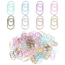 100PCS Heart Paper Clips 0.78inch Colorful Cute Paper Clips Metal Journaling Papers Clamps Mini Color Decorative Papers Clip For Office School Home Desk Organizers Document Note Organizing - 粉紅色紫色藍色 - 查看 1