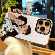 Étui de téléphone personnalisable noir mat avec photo, nom, texte, forme de cœur, compatible avec Apple 17/16/15/14/13/12/11/Pro MAX/Pro/Plus, OPPO et autres modèles. Étui de téléphone personnalisé avec photos d'anniversaire, de couple, de famille, d'animal de compagnie. Convient comme cadeau de Noël, Halloween, Saint-Valentin, Fête des Mères, Fête des Pères - Noir - Voir 3