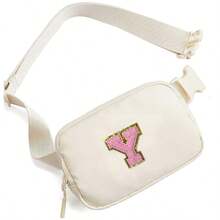 Minimalistyczna, haftowana saszetka biodrowa z napisem, materiał nylonowy, odpowiednia do uprawiania sportów na świeżym powietrzu, fitnessu w pomieszczeniach, torby na klatkę piersiową do wypoczynku, sportu, fitnessu, biegania i aktywności na świeżym powietrzu, do przechowywania sprzętu