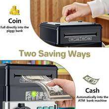 小猪存钱罐现金硬币罐 ATM 银行电子硬币储钱罐，适合 12 岁及以上儿童，储蓄罐迷你 ATM 硬币储钱罐玩具礼品游戏，需要 3 节 AA 电池（用户需自行准备）。 - 彩色 - 查看 8