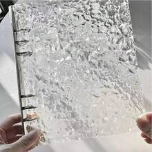 A5 Acrylic Wave Pattern Loose Leaf Binder, DIY Notebook, Gaiacrylic 6-Ring Binder With Gold Clips, Transparent Divider Pages, Budget Planner