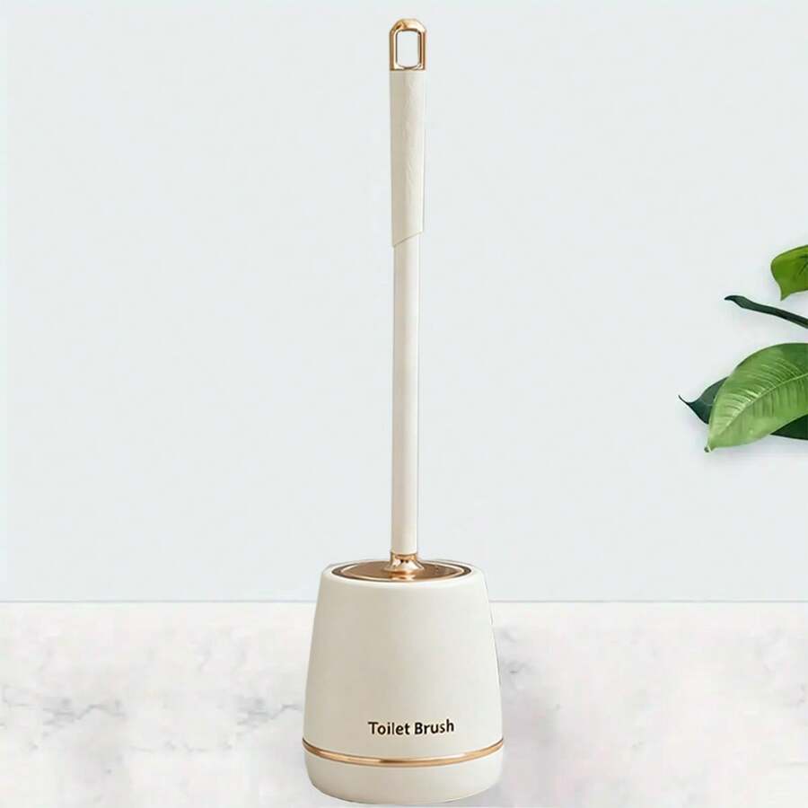 Toilet Brush, Long-Handle Toilet Brush, 1 Piece Set, Easy To Hide, Drip-Proof, Deep Cleaning - 杏色 - 查看 1