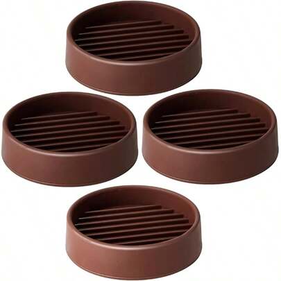 Non Slip Furniture Pads Rubber Anti Skid Caster Cups Leg Coasters Couch Chair Feet And Bed Stoppers AntiSliding Floor Protectors Brown 4 PCS