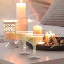 DAcrylic Champagne Coupe 5 Oz Stem Glasses With Interlocking Groove Feature To Build Sturdy Tower Weddings Party Bar Martini Margarita Cocktail Dert Cups… 35 Count - 35個裝 - 查看 4