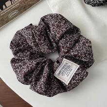 High-End Floral Scrunchie - Stylish Hair Tie For Women, Durable & Elastic Ponytail Band, Fashionable & Versatile Hair Accessory - F1892咖 - 查看 2