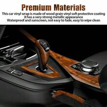 Car Interior Wood Grain Sticker Textured Glossy Wrap Decal Sheet Vinyl Film DIY - 如圖 - 查看 5