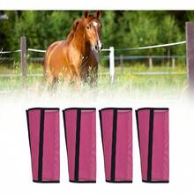 Fockety Botas de Malla para Moscas para Caballo, Mallas de Caballo Transpirables y Holgadas, Envolturas Protectoras para Patas de Caballo para Reducir los Pisotones, Estrés (Juego de 4) - 1 - Ver 6