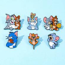 华纳兄弟 1/6 件装经典喜剧卡通胸针创意趣味珐琅别针金属徽章首饰服装背包配饰礼品